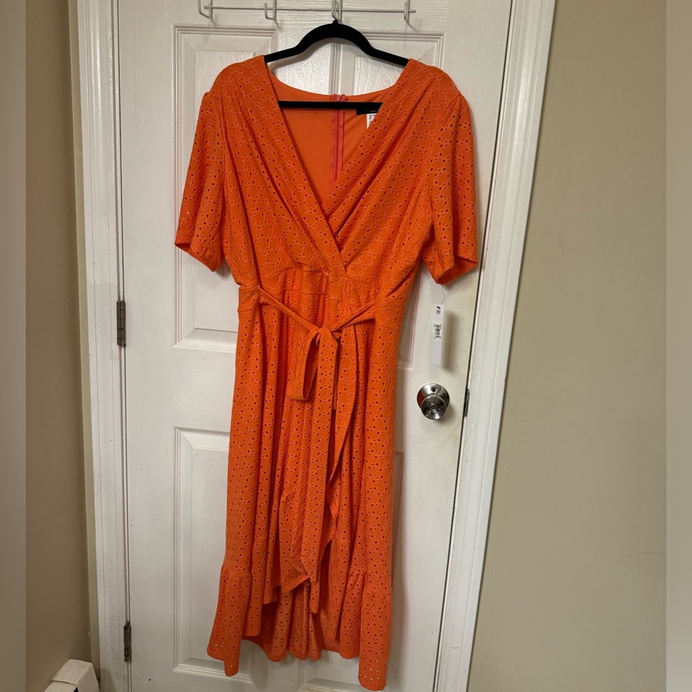 Adorne orange lace dress size 14W
